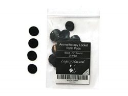 (25 Pack – Small Black) Aromatherapy Diffuser Locket Necklace Refill Pads