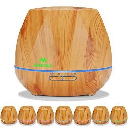 Miserwe Essential Oil Diffuser 550ML Aromatherapy Diffuser with Adjustable Mist Mode and 4 Timer ...