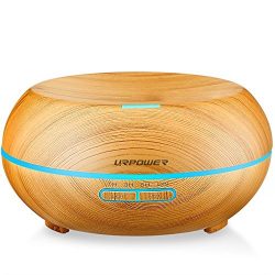 URPOWER 200ml Aromatherapy Essential Oil Diffuser Humidifier with 7 Color LED Lights and Waterle ...