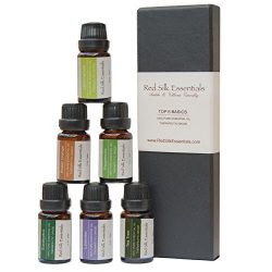 Aromatherapy Top 6 100% Therapeutic Grade Essential Oils Gift Set, 10 ml each (Lavender, Tea Tre ...