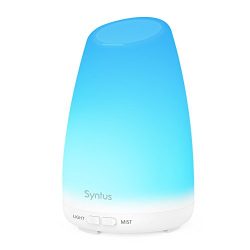 Syntus 150ml Essential Oil Diffuser Portable Ultrasonic Aromatherapy Diffusers with 7 Changeable ...