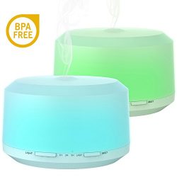 Essential Oil Diffuser 2 Pack, BAXIA TECHNOLOGY 450ml Aromatherapy Diffusers for Essential Oils  ...