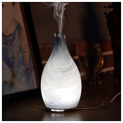 Ellestfun Essential Oil Diffuser 120ml, Handmade Glass Art Cloud Pattern,Ultrasonic Aromatherapy ...