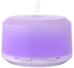 Zookki 450ml Aromatherapy Essential Oil Diffuser with 8 LED Color Changing Lamps, Waterless Auto ...