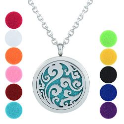 Essential Oil Diffuser Necklace, GerTong Hypo-Allergenic Premium 316L Stainless Steel Aromathera ...