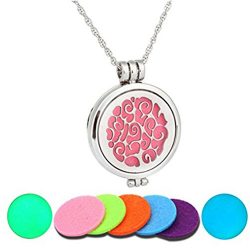 OrliverHL Aromatherapy Essential Oil Diffuser Necklace Tree of Life Locket Pendant