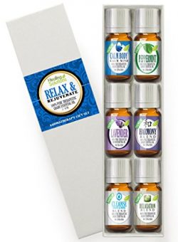 Relax & Rejuvenate Set 100% Pure, Best Therapeutic Grade Essential Oil Kit – 6/10mL (C ...