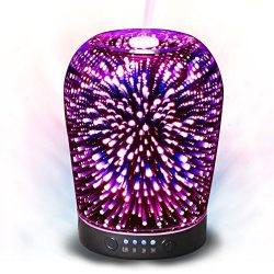 MELLER Essential Oil Diffuser Night Light 3D Effect Cool Mist Humidifier Ultrasonic Aromatherapy ...