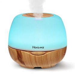 HOROMA 300ml Aromatherapy Diffuser, Ultrasonic Essential Oil Diffuser Quiet Mist Humidifier for  ...