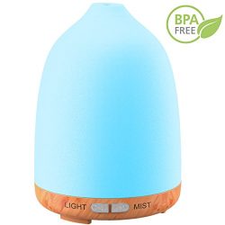 Ms Kelly Essential Oil Diffuser, 120ml Wood Grain Aroma diffuser, Cool Mist Ultrasonic Aromather ...