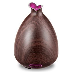 130ML Essential Oil Diffuser Wood Grain Ultrasonic Diffuser for Essential Oils Aromatherapy with ...
