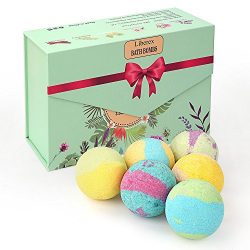 Liberex Bath Bombs Set – Gift Kit with 6 Scents for Women Kids, FDA Approved, 6 x 3.5 Oz