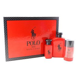 Ralph Lauren Polo Red 3 Piece Gift Set, 4.2 Ounce