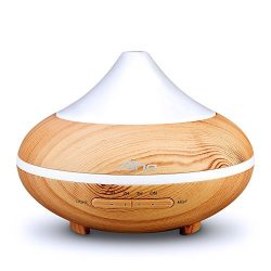 Aromatherapy Essential Oil Diffuser 4-IN-1 Cool Mist Ultrasonic Humidifier Wood Grain 200ML with ...