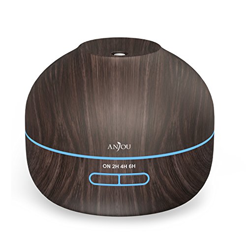 Anjou 350 ml Essential Oil Diffuser Wood Grain Aromatherapy Diffuser Ultra-Quiet Operation (BPA- ...