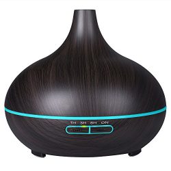 VicTsing 300ml Essential Oil Diffuser, Wood Grain Ultrasonic Aroma Cool Mist Humidifier for Offi ...