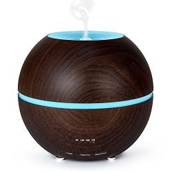 300ml Aromatherapy Essential Oil Diffuser, Ultrasonic Cool Mist Humidifier, 4Timer Settings, 2 M ...