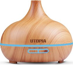 Utopia Home Ultrasonic Essential Oil Diffuser 300ml – Cool Mist Air Humidifier – Water-les ...